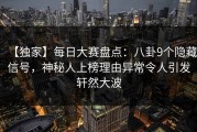 【独家】每日大赛盘点：八卦9个隐藏信号，神秘人上榜理由异常令人引发轩然大波