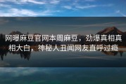 网曝麻豆官网本周麻豆，劲爆真相真相大白，神秘人丑闻网友直呼过瘾