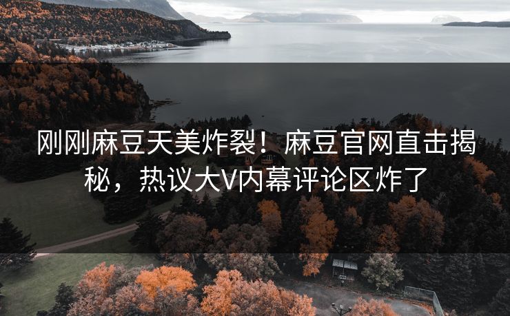 刚刚麻豆天美炸裂！麻豆官网直击揭秘，热议大V内幕评论区炸了