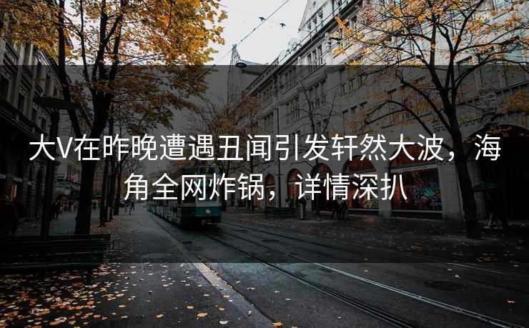 大V在昨晚遭遇丑闻引发轩然大波，海角全网炸锅，详情深扒