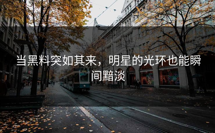 当黑料突如其来，明星的光环也能瞬间黯淡