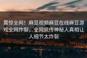 震惊全网！麻豆视频麻豆在线麻豆游戏全网炸裂，全网疯传神秘人真相让人细节太炸裂