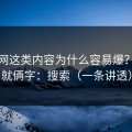 蜜桃网这类内容为什么容易爆？核心就俩字：搜索（一条讲透）